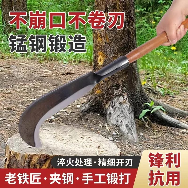 【厂家直销】2025新款高锰钢劈柴刀砍柴刀手工锻打砍竹开路户外弯刀