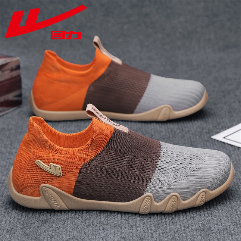 回力男鞋春季透气轻便软底一脚蹬休闲潮鞋薄款百搭网鞋男士运动鞋