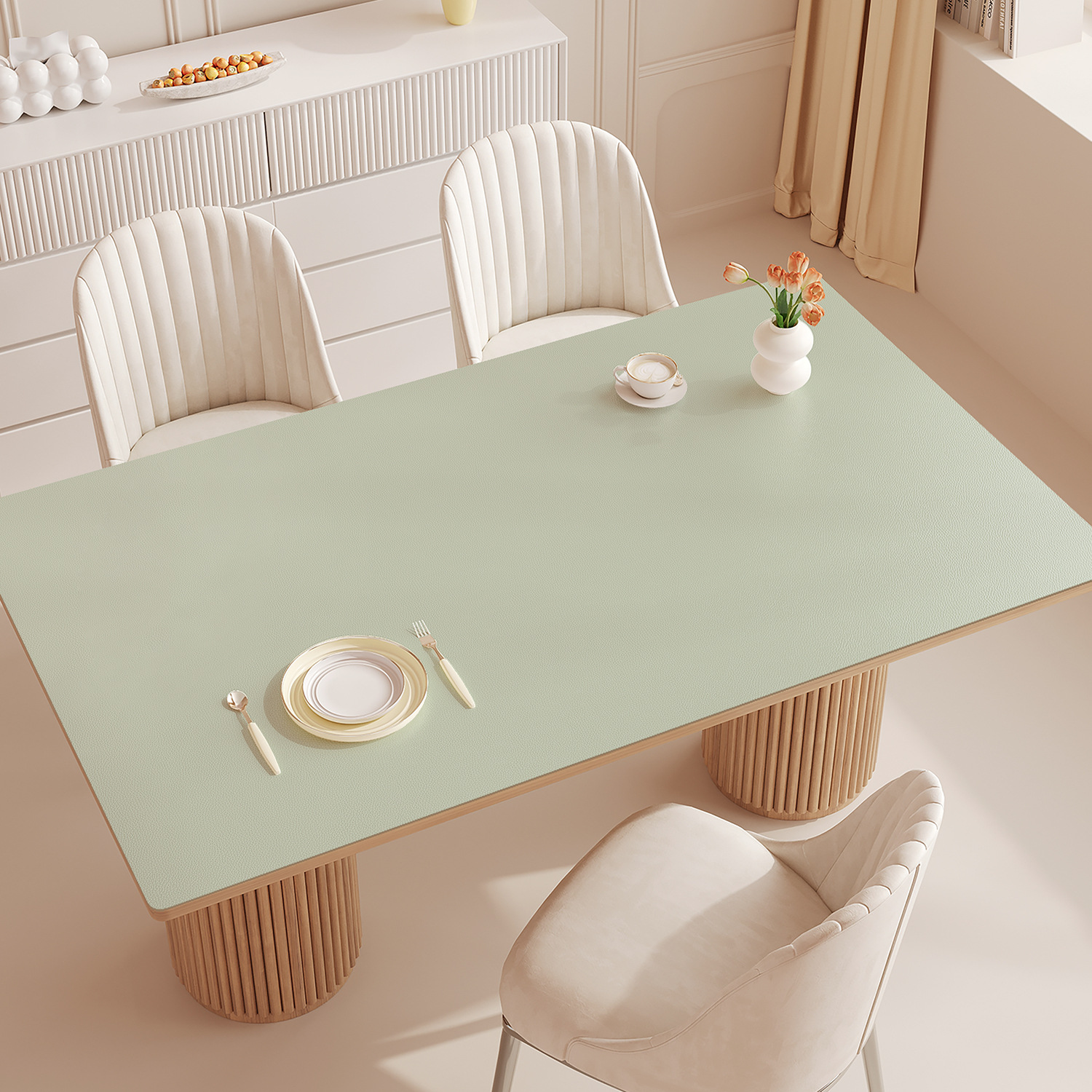 纯色皮革餐桌垫防油防水防烫高级感免洗桌布桌面保护垫长方形垫子