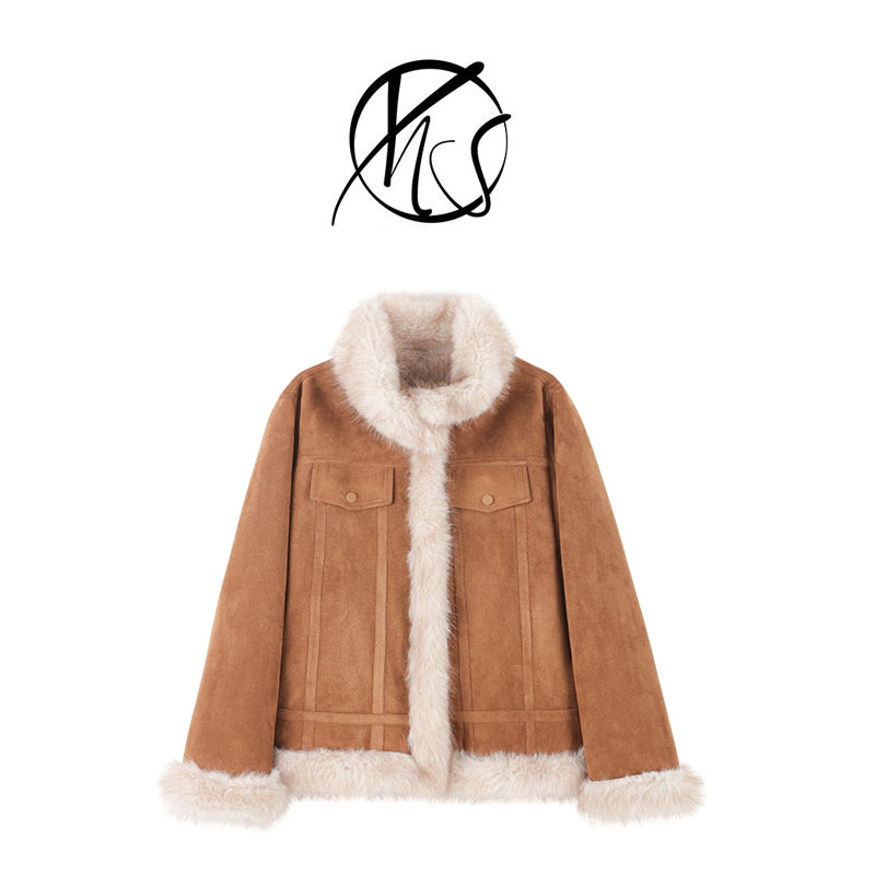 NANJIE/楠姐【陨石冰川】冬季保暖显瘦加绒加厚毛毛外套XNS6796