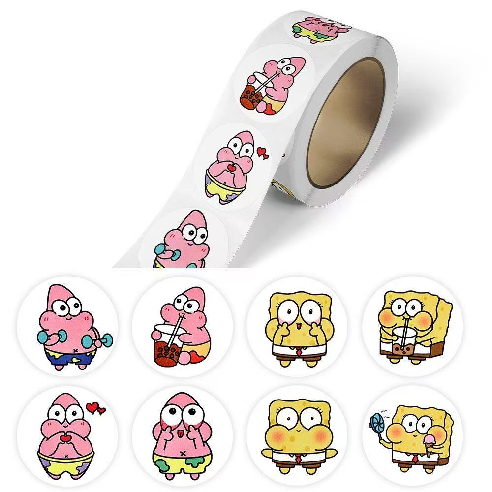 海绵宝宝卡通贴纸创意装饰直播可爱玩具儿童贴画贴3至6岁1-3岁