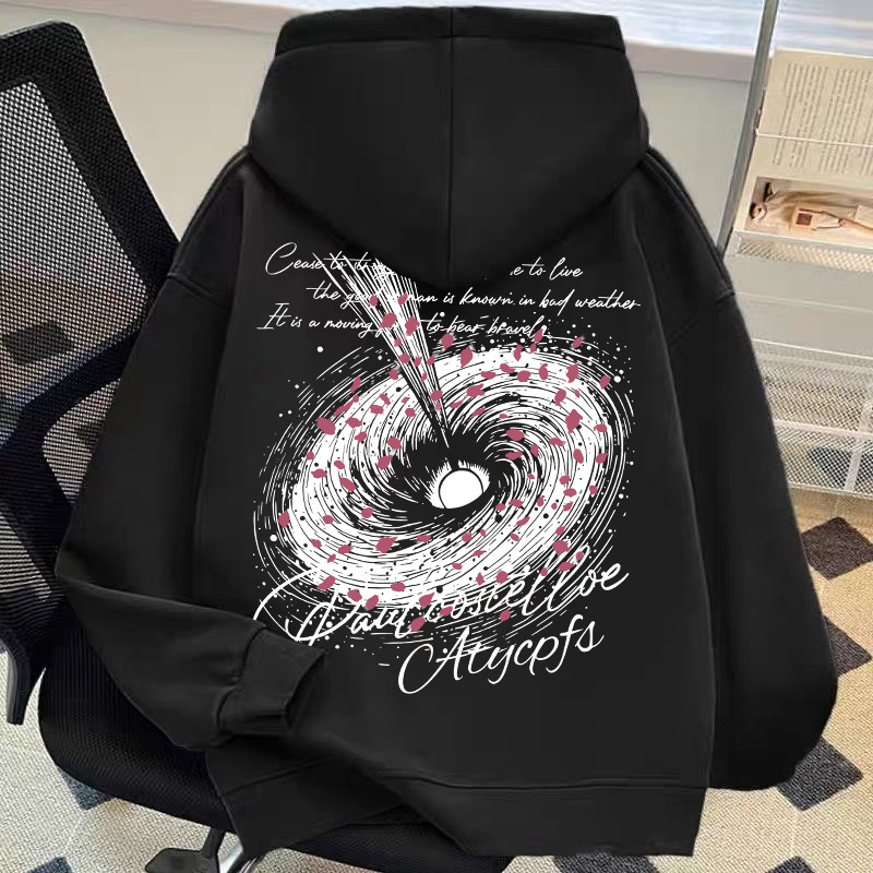 重磅加绒加厚双层连帽卫衣痞帅高街炫酷潮牌秋冬新款宽松百搭男装