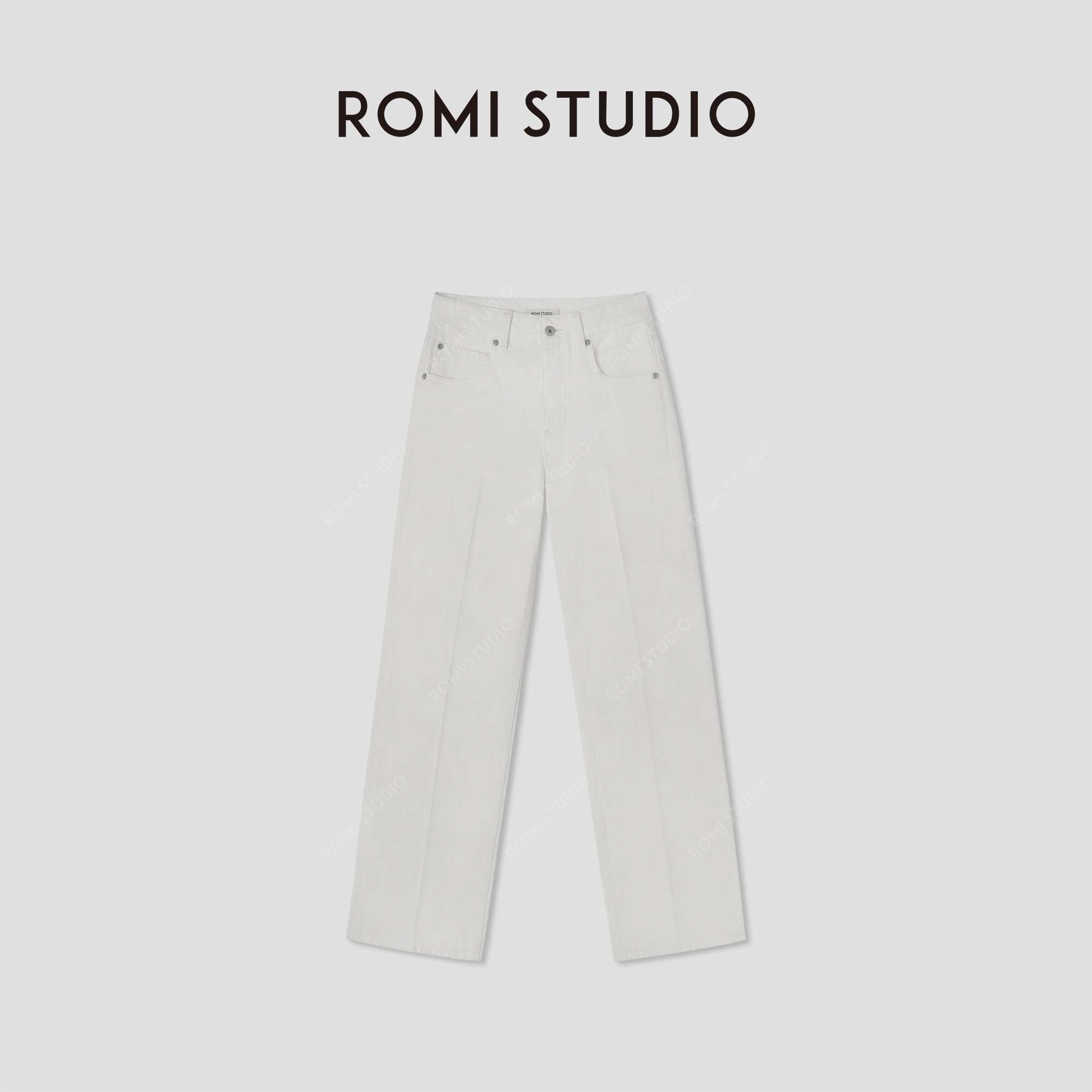 ROMI STUDIO“率性真我”雾面棉感YKK五金洗水牛仔直筒裤RWCSXD1975