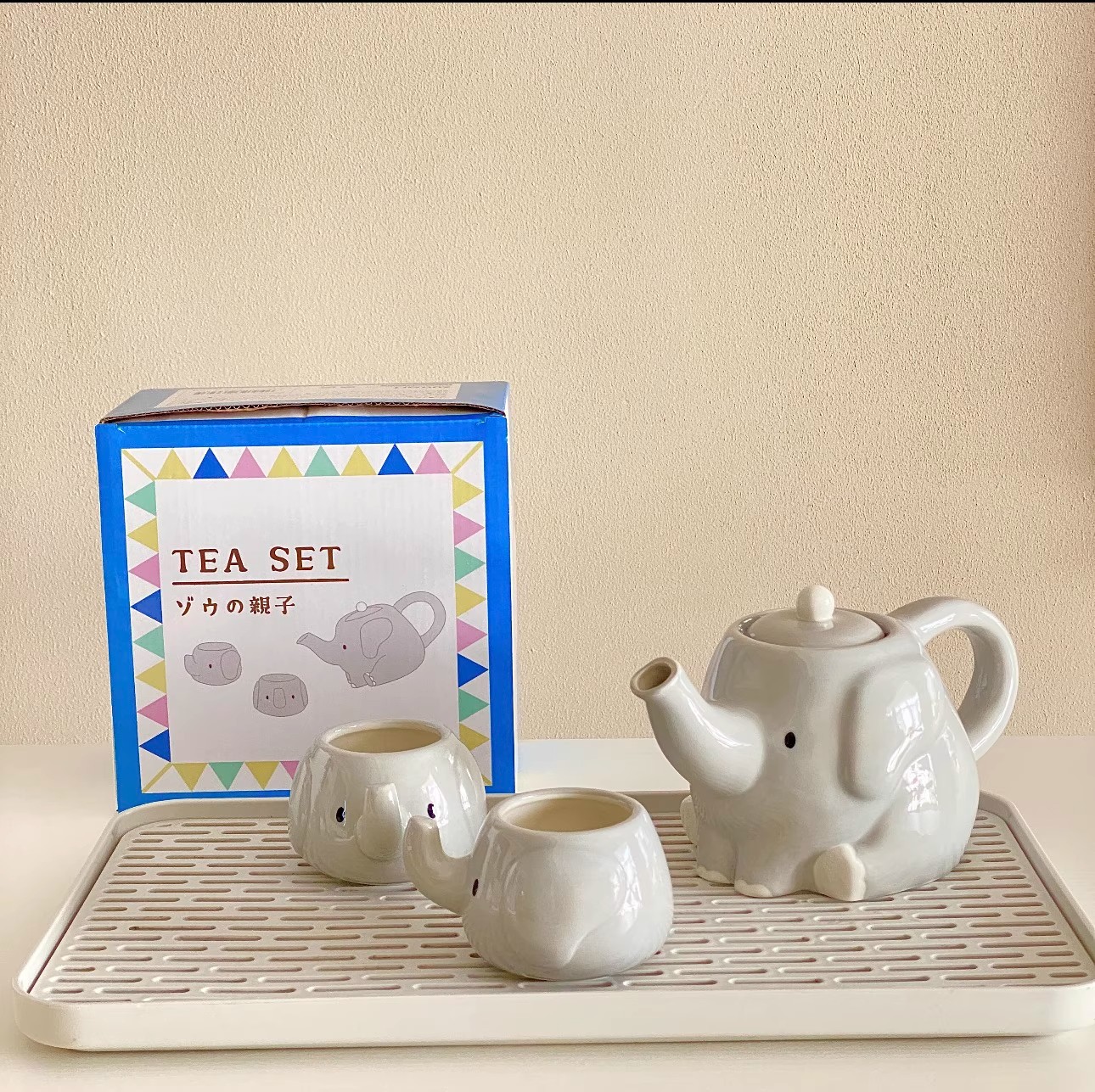 日本孤品亲子泡茶壶杯sunart大象小象家用陶瓷创意可爱日式趣味