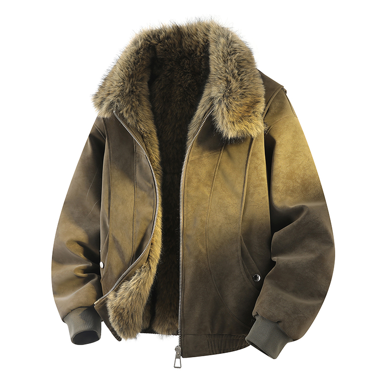 唐团【座山雕】休闲复古皮夹克男女宽松加厚保暖秋冬防风加绒潮流