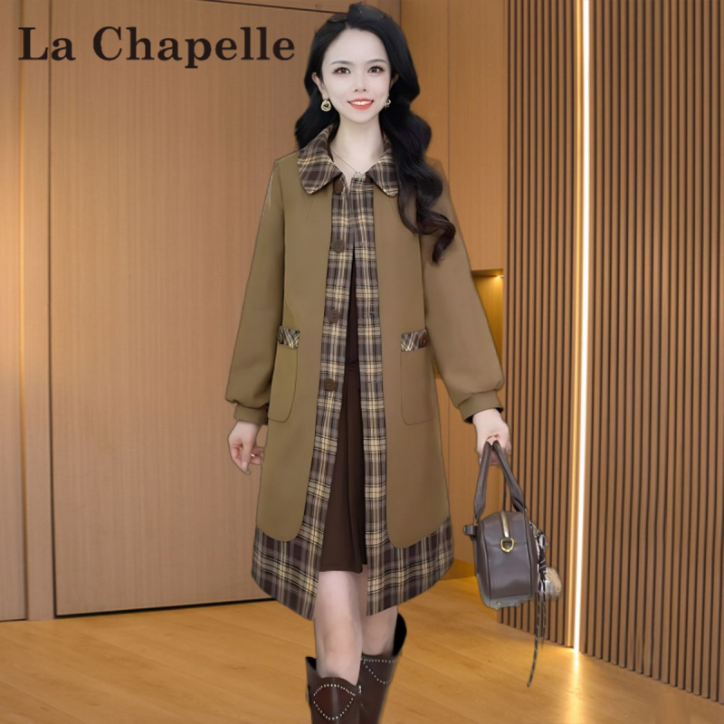 【拉夏】高贵双面穿杭州意法风衣外套2025早秋新款洋气显瘦爆款大衣