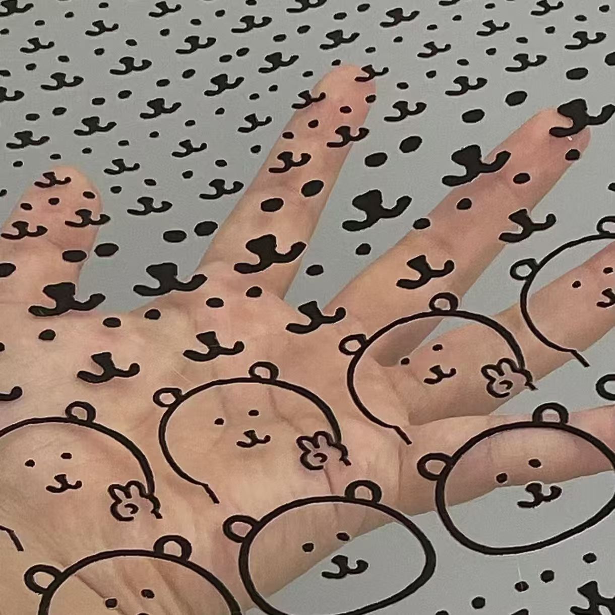 趣味自嘲熊转印贴超可爱网红贴纸装饰素材可贴家具收纳盒汽车贴纸