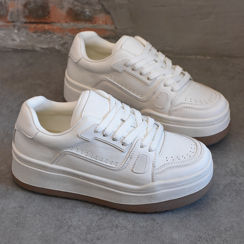 欧洲站女鞋爆款5cm厚底小白鞋女2025秋冬新款休闲巨好看百搭板鞋