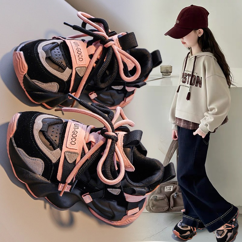 女童运动鞋2025新款秋冬儿童加绒鞋子轻便老爹鞋中大童公主二棉鞋