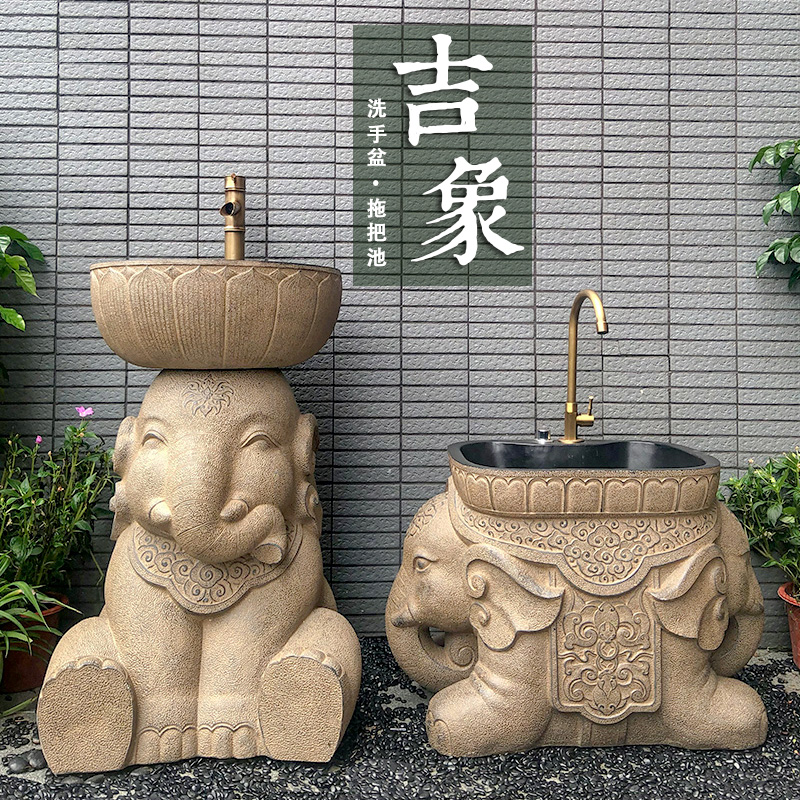 户外洗手池阳台露台庭院立柱式洗手盆室外花园室外洗手盆庭院用
