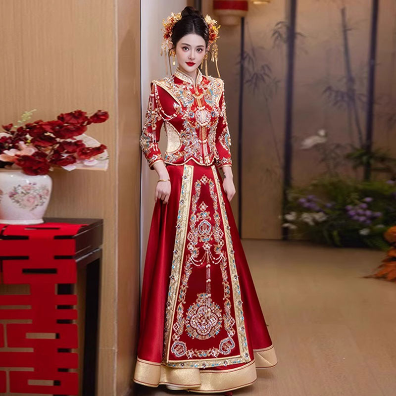 夏季薄款大码秀禾服2025新款新娘结婚高级中式礼服敬酒服嫁衣婚服