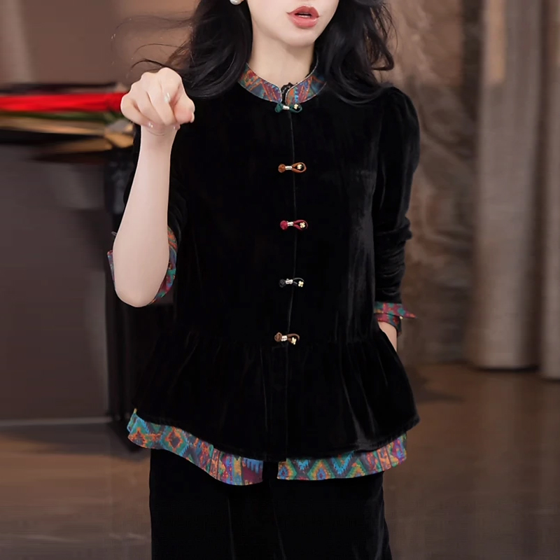 国风洋气盘扣高级感气质显瘦上衣2025秋季新款小众洋气设计感外套