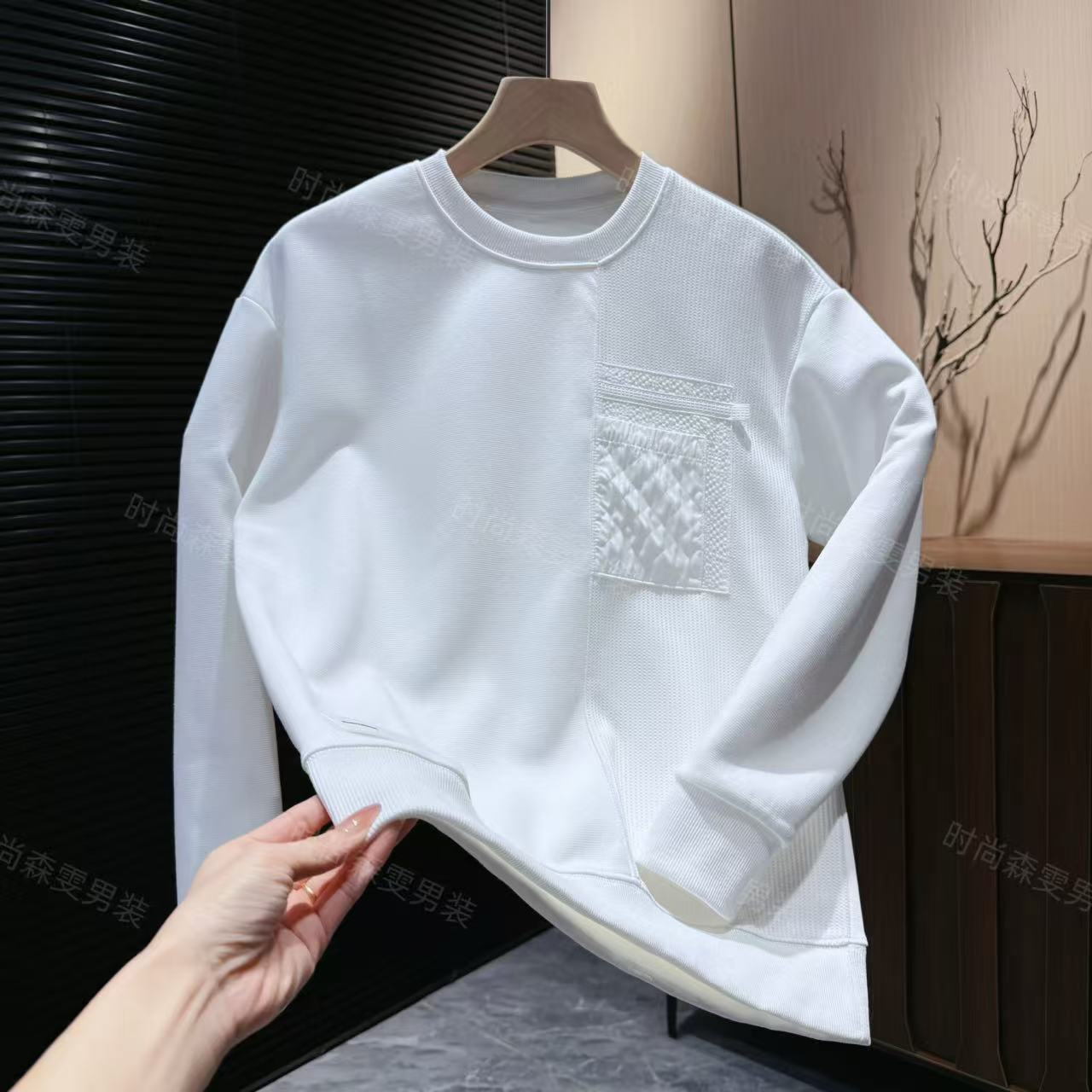 （单/加绒）秋季潮流简约轻奢气质文艺风百搭男士卫衣6627