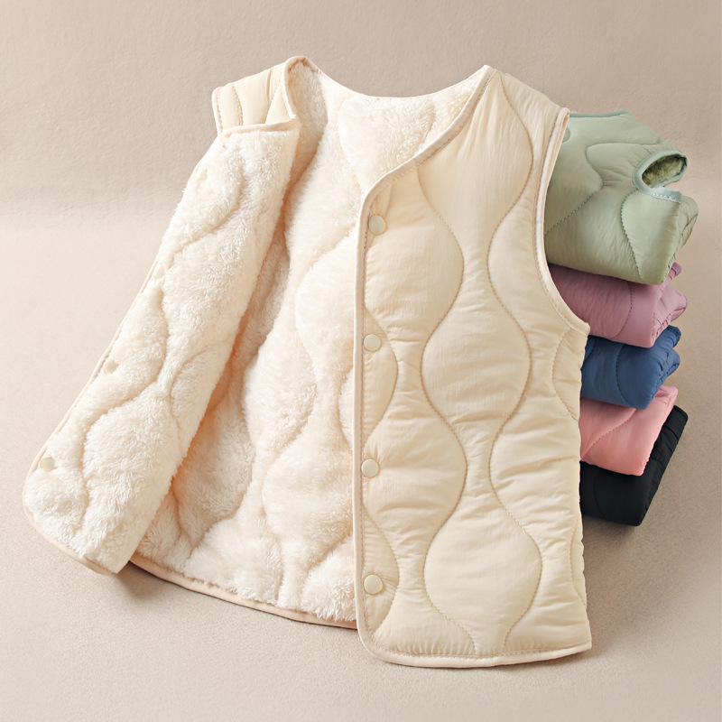 儿童秋冬棉马甲男童女童加厚马夹校服神器加绒内胆保暖背心宝坎肩