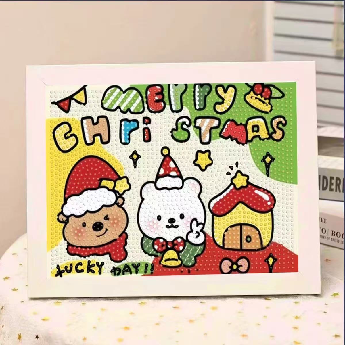 圣诞节|文字系列钻石画带框礼物满钻情侣闺蜜手工diy摆件制做贴画