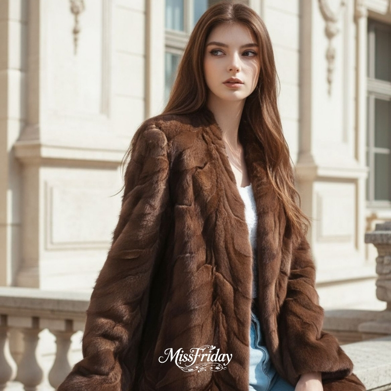 MissFriday｜芬兰进口凤尾貂稀有水貂皮草外套短新款溯源正品5721