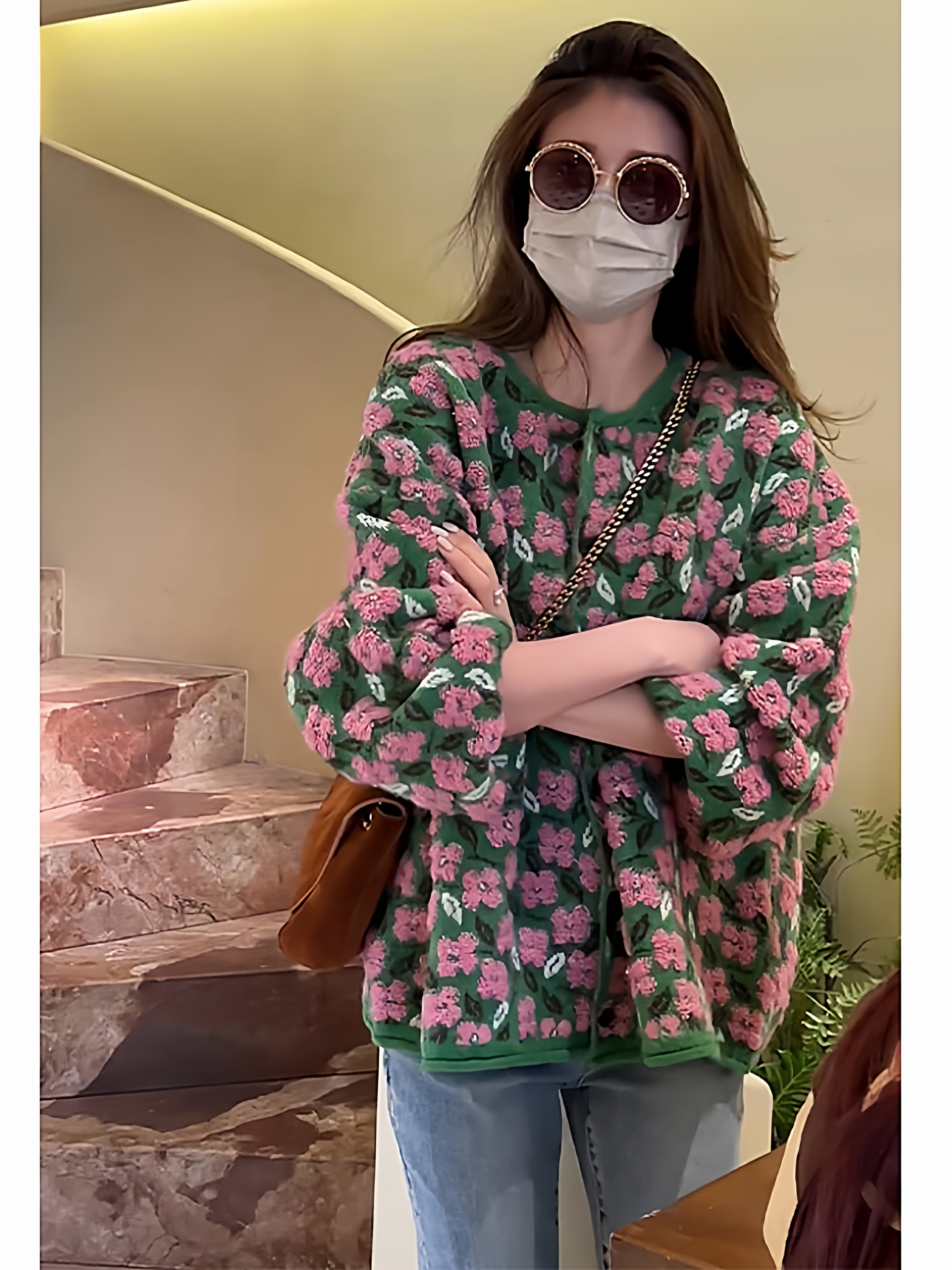 法式独特别致上衣超好看减龄漂亮洋气小衫花朵针织开衫外套女秋季