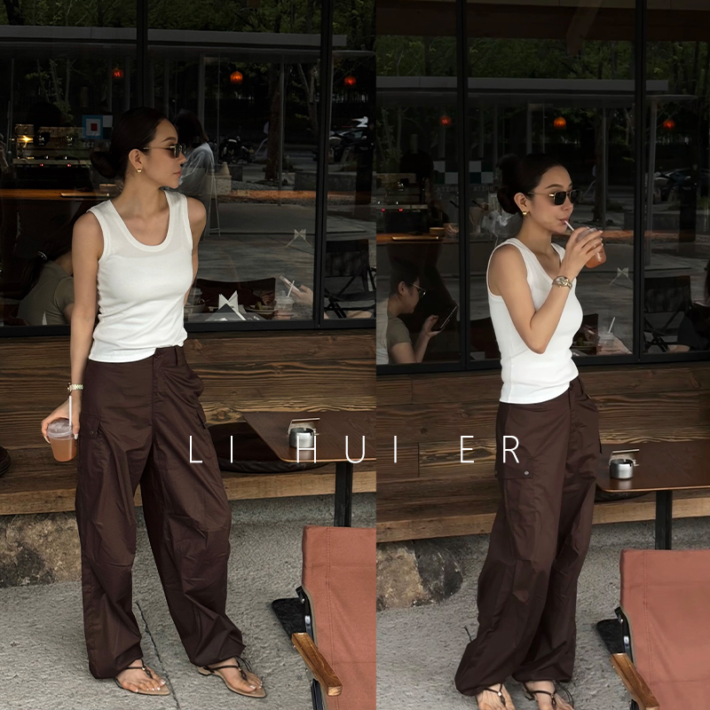 LiHuiEr李慧儿【乌木斯环】2025显瘦高级气质设计夏工装裤23HS0080