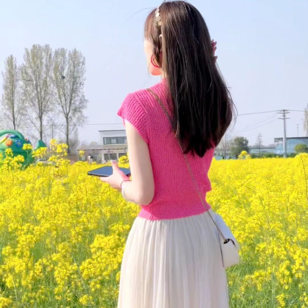 打底衫女新款年轻高档遮肉名媛冰丝针织衫韩版T恤宽松上衣薄款