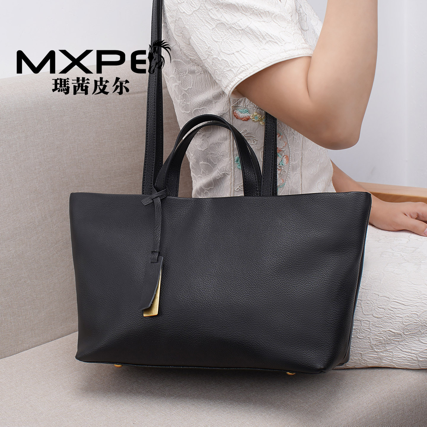 潮牌真皮包2025爆款大容量托特包时尚高级感通勤头层牛皮单肩包女