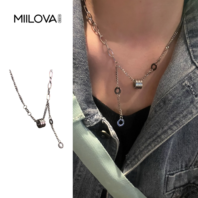 钛钢项链 小蛮腰不掉色冷淡风男生项链女小众设计钛钢嘻哈锁骨链