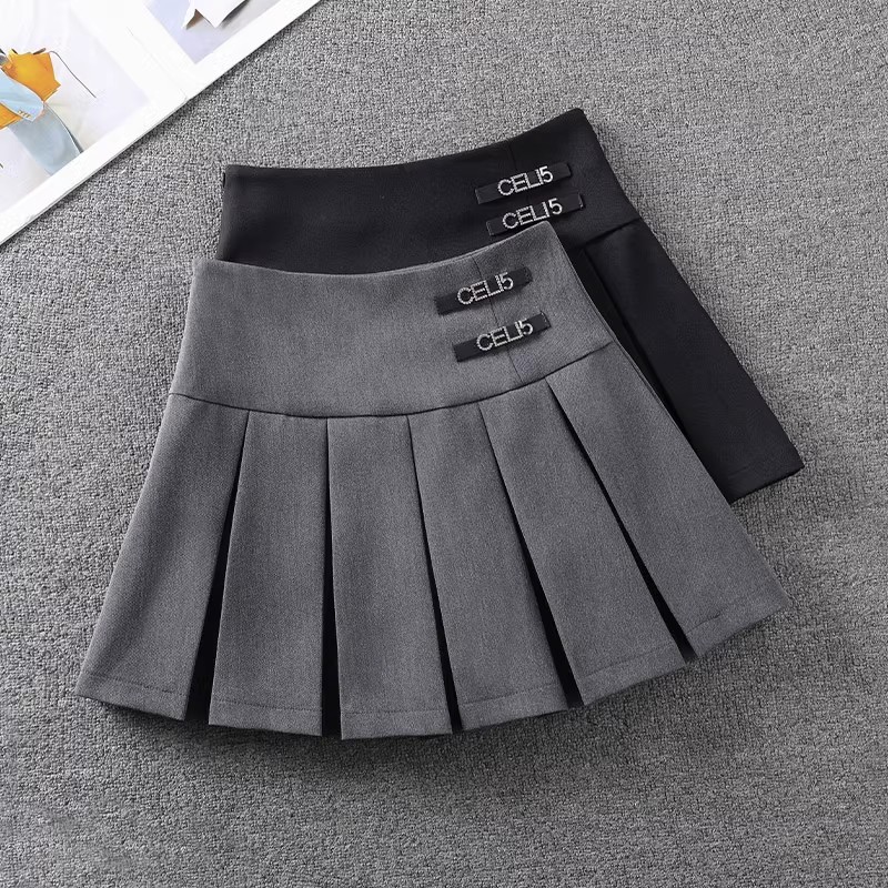 西装百褶裙夏季2025新款高腰A字裙气质显瘦半身裙小个子百搭短裙
