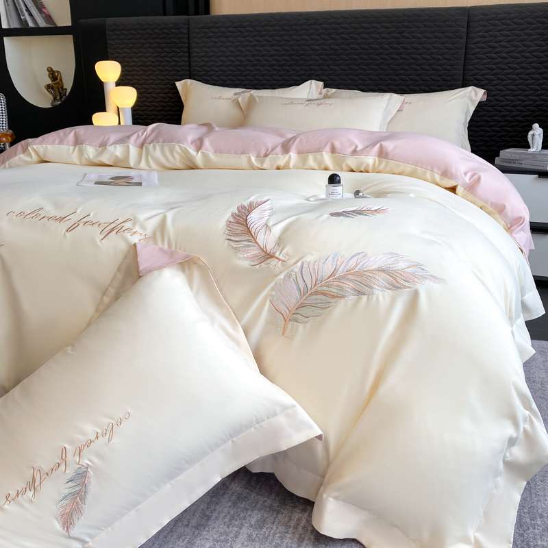 A类轻奢纯棉亲肤·刺绣四件套全棉被套床单床笠宿舍床上用品