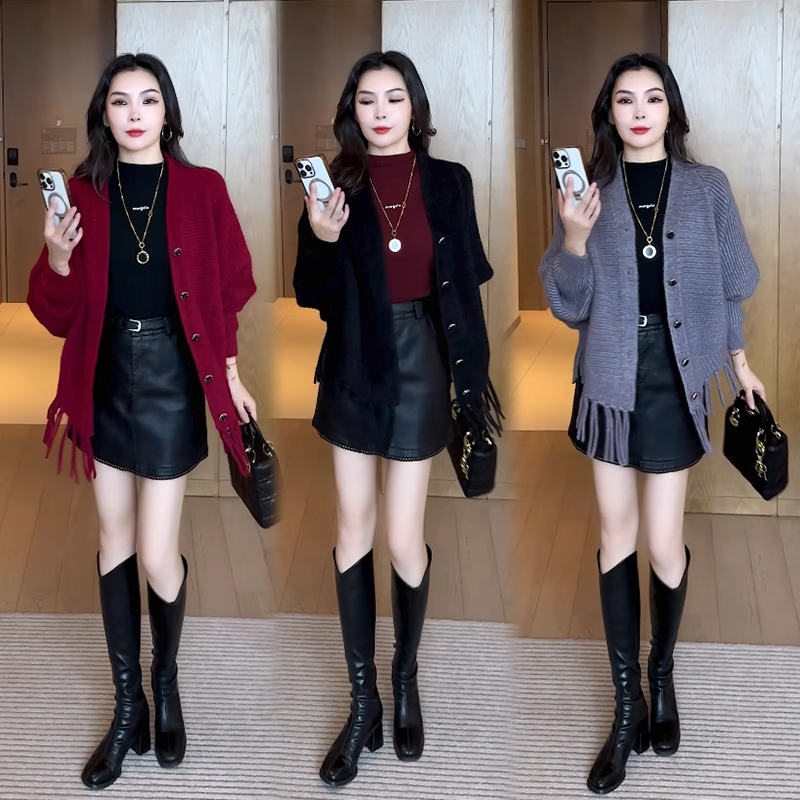 秋冬蝙蝠袖针织毛衣2025新款今年流行时尚显瘦洋气质春秋女装上衣