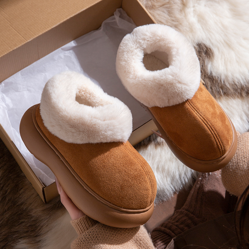 (全额运费补贴）25款冬季新款百搭加绒保暖女休闲舒适毛毛棉鞋女