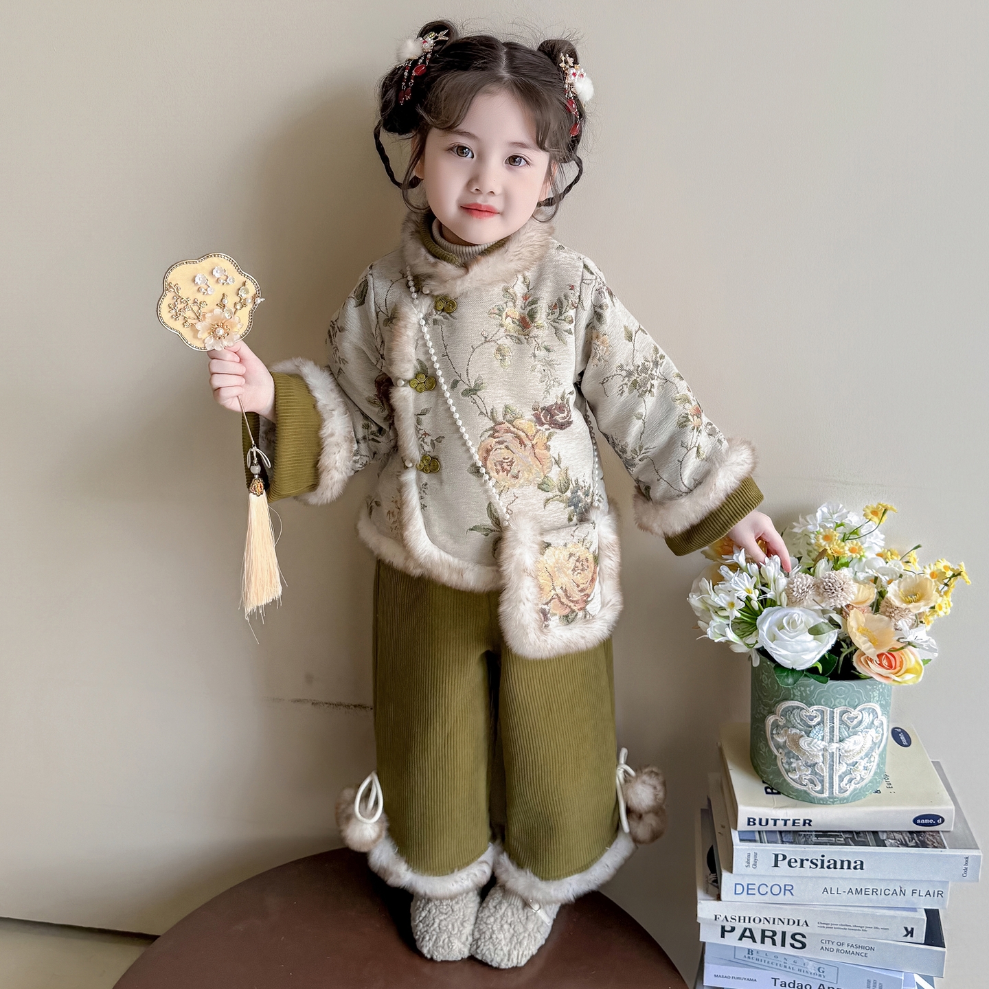 女童拜年服冬装2025新款中国风唐装儿童新中式女宝宝冬季新年衣服