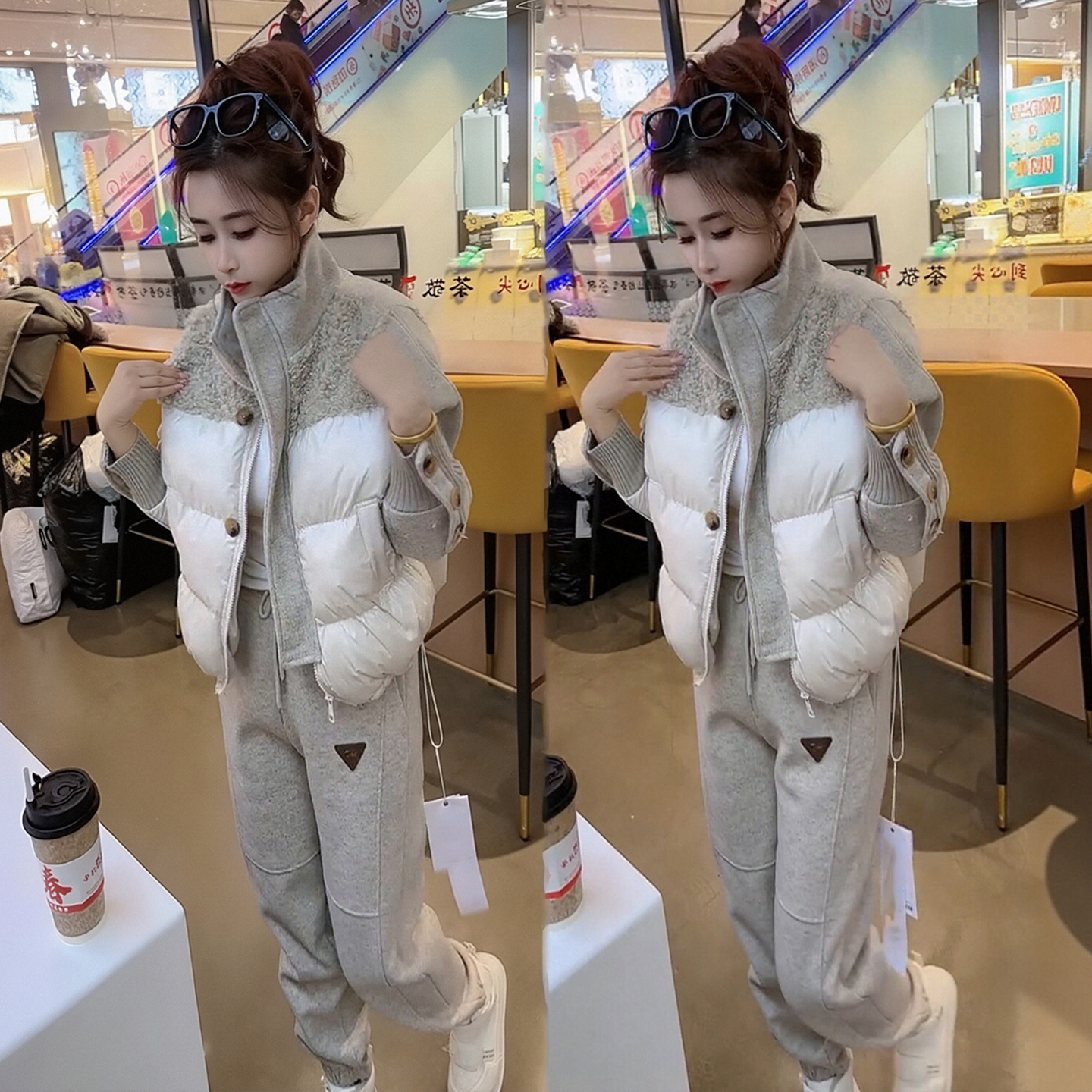 2025秋冬新款时尚显瘦气质网红高档套装女高级百搭宽松大码两件套