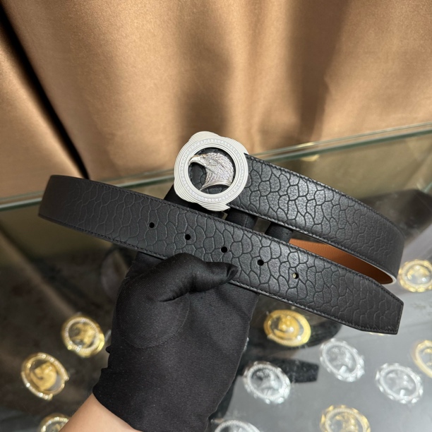 史蒂芬新款百搭男士皮带高档休闲老鹰头牛皮腰带青中老年时尚商务