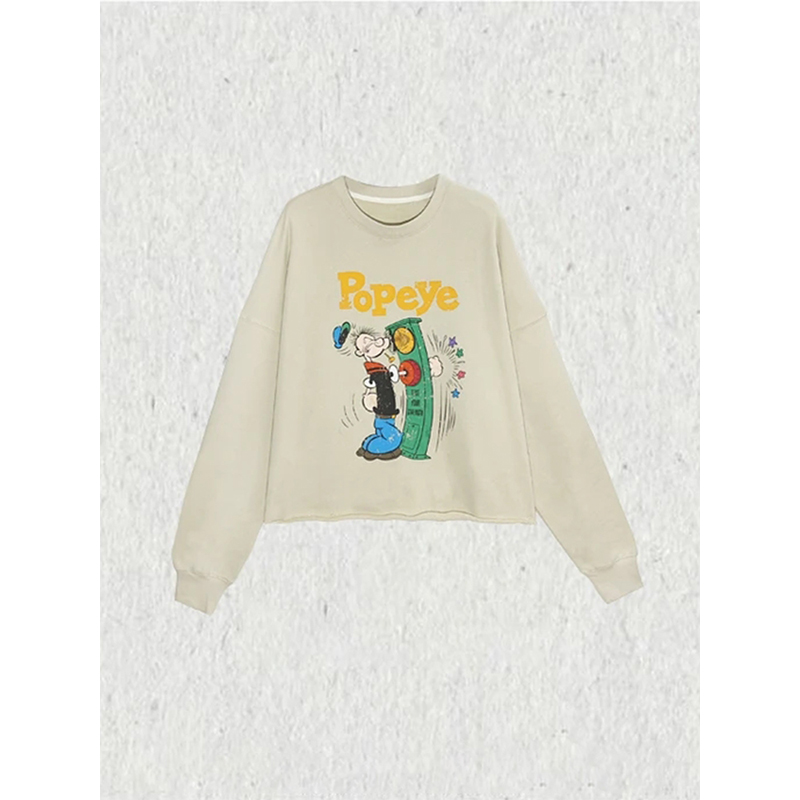 美式复古字母印花圆领卫衣女早秋季2025新款小个子气质超好看上衣