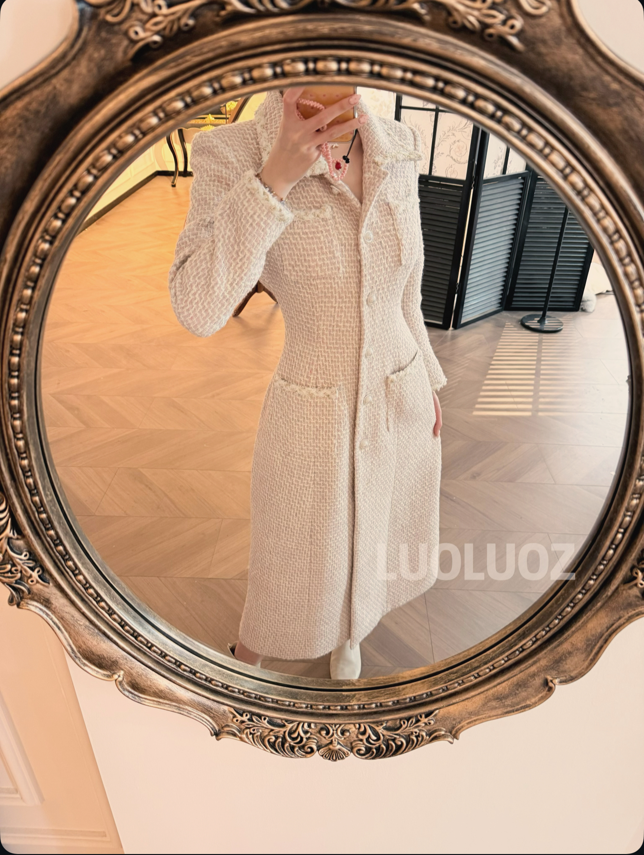 【现货】LUOLUOZ【记忆暖阳】绵羊毛秋冬收腰绝美女神范长款外套CC302