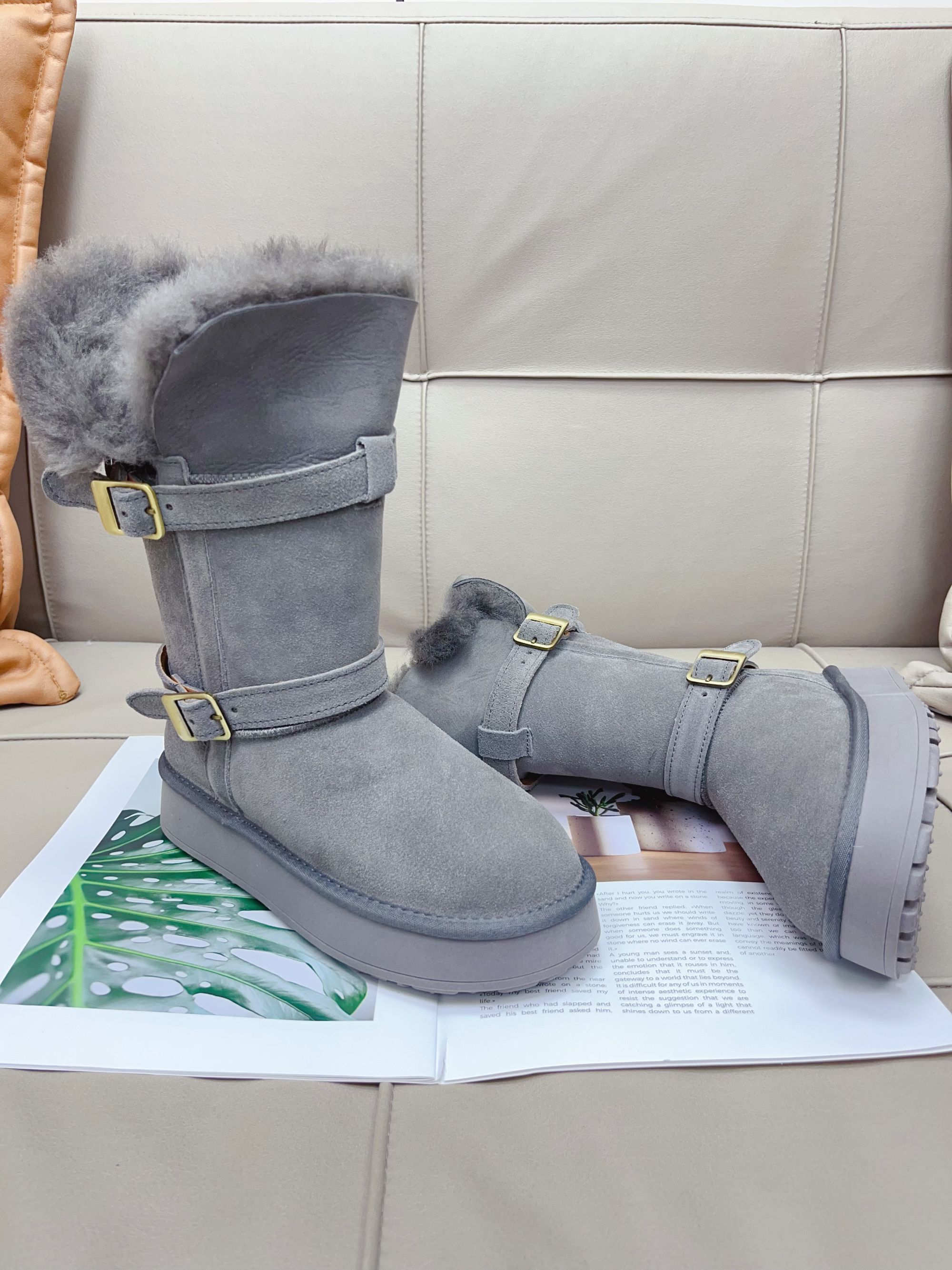 【洋洋美鞋】新款骑士靴百搭时尚加厚洋气厚底防滑高筒靴冬季