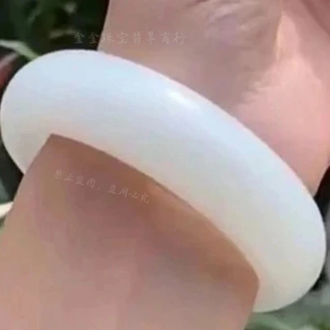 天然A高级和田玉白玉手镯新疆羊脂白玉镯珍藏品送礼证（多样发一）