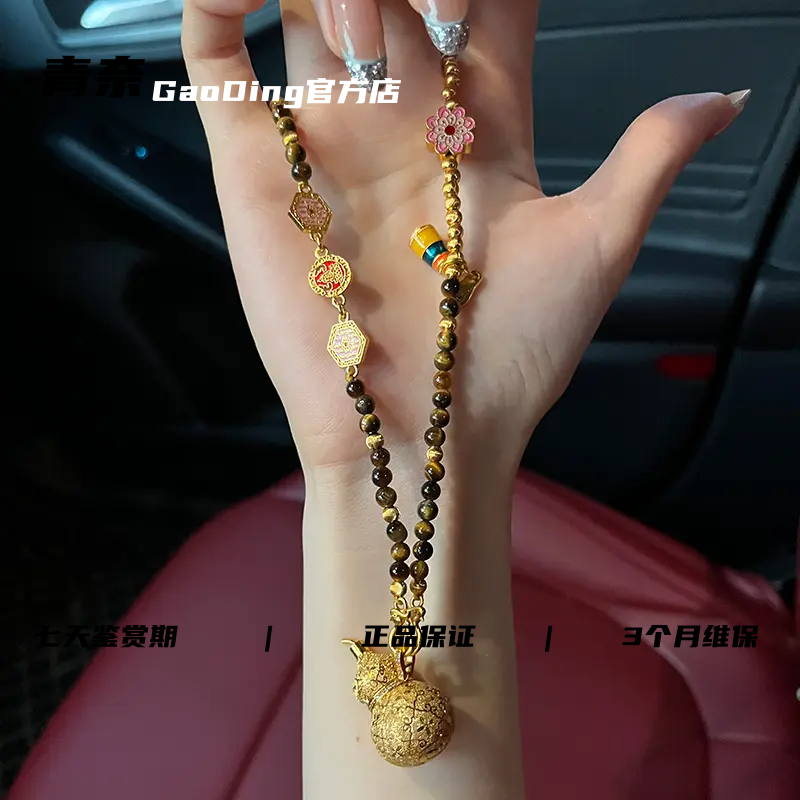 铜合金项链 铜合金新中式香囊葫芦项链女重工福禄毛衣链高级感饰