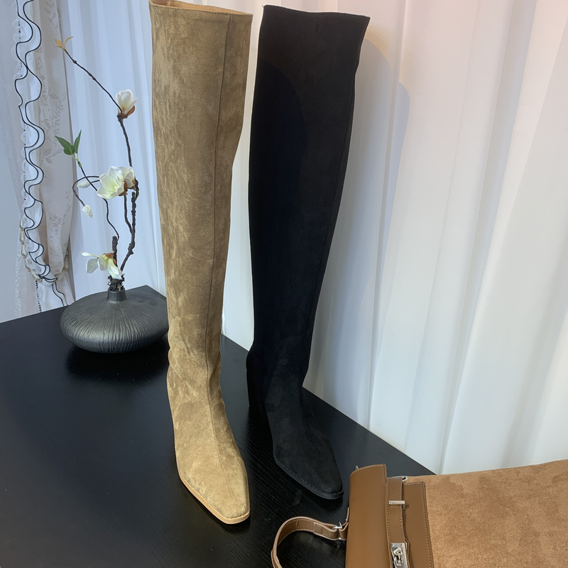 2025新品一靴多穿高筒过膝骑士靴女粗跟小个增高两穿美拉德长靴