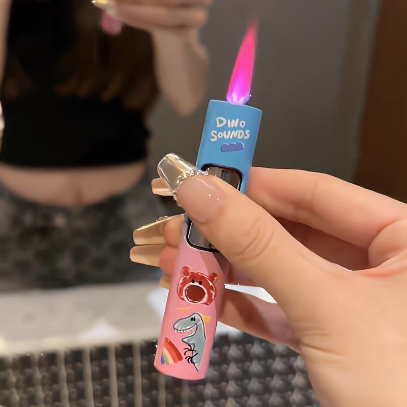 网红库洛米草莓熊卡通打火机防风充气小巧高颜值个性送男女友礼