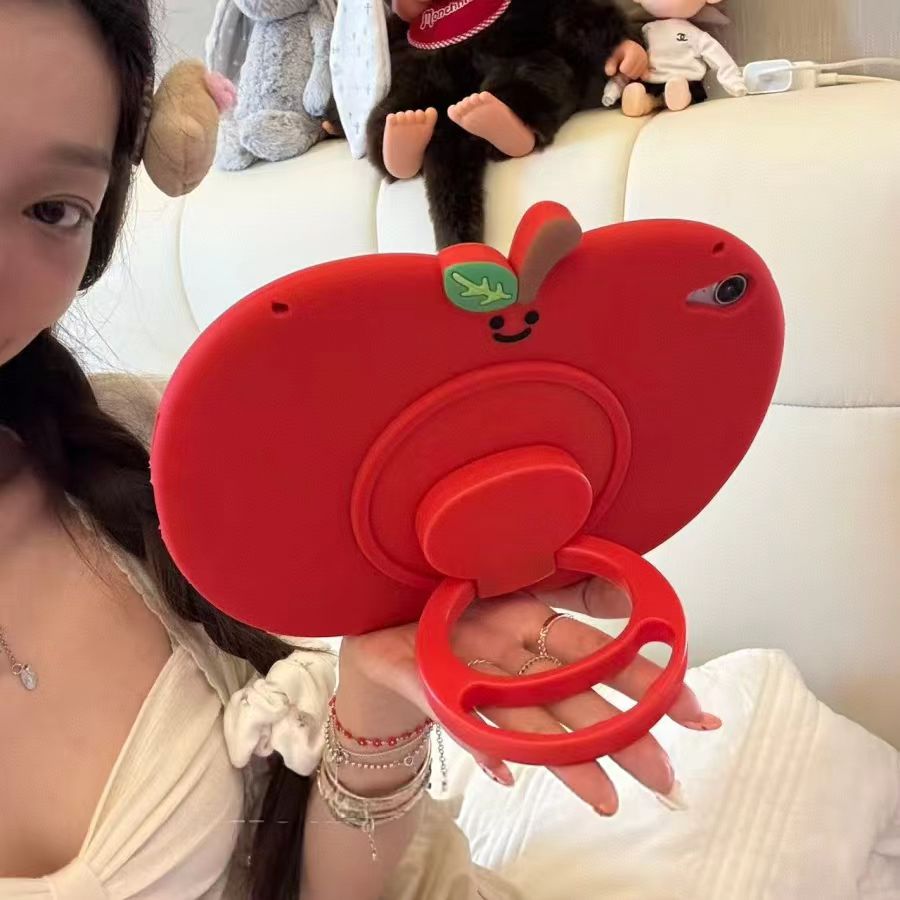 立体红苹果硅胶适用于苹果ipad10保护壳10.9平板pro11寸防摔可爱