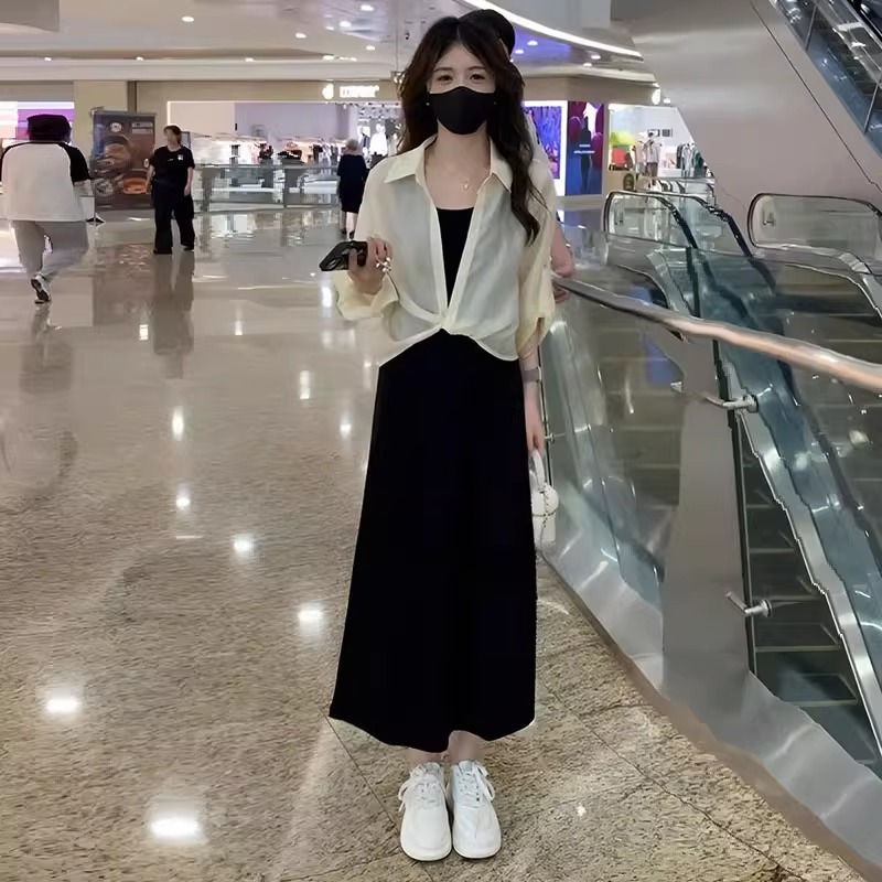 拉夏贝尔外搭高级感配裙子夏季时尚洋气气质运动法式减龄显瘦套装