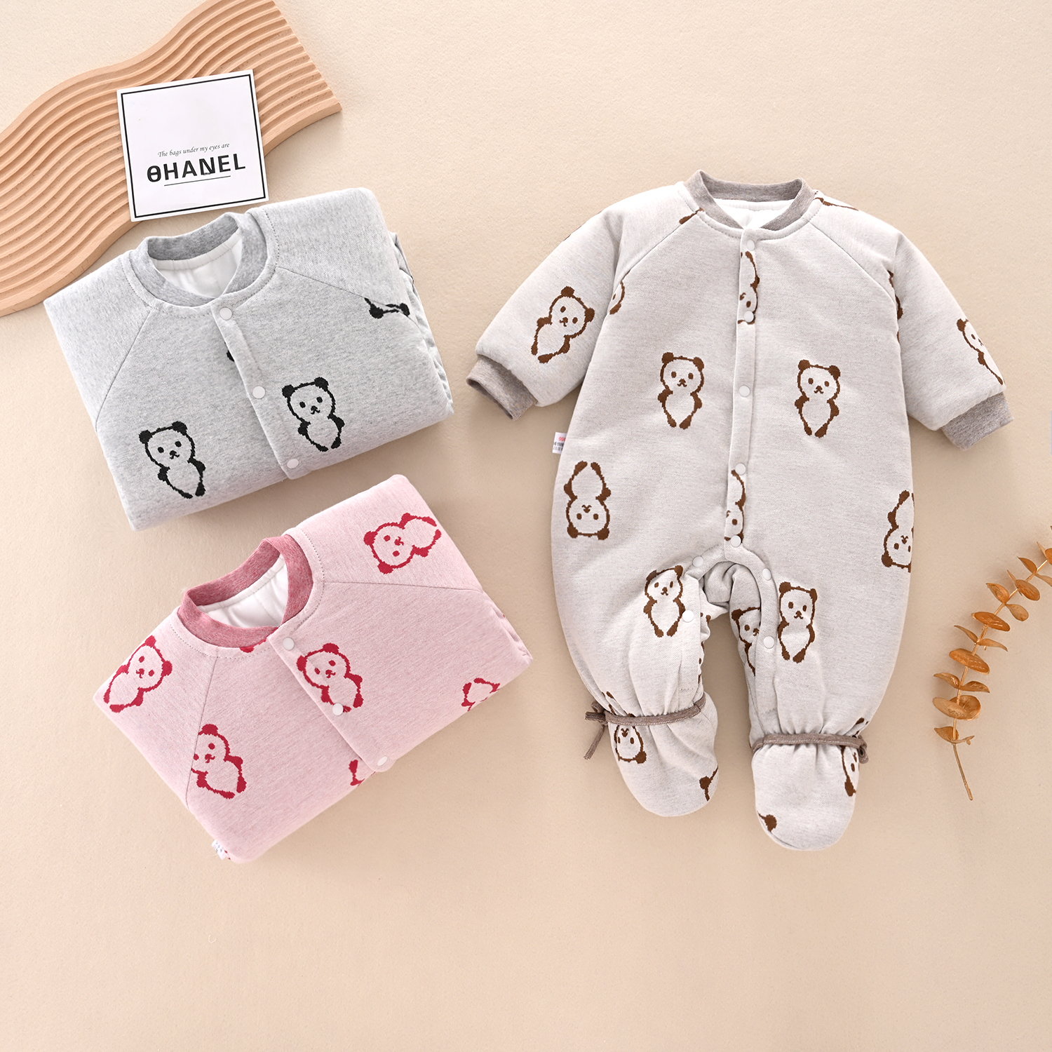 宝宝秋冬连体衣厚棉保暖婴儿夹棉连体衣服新生儿男女哈衣爬服纯棉