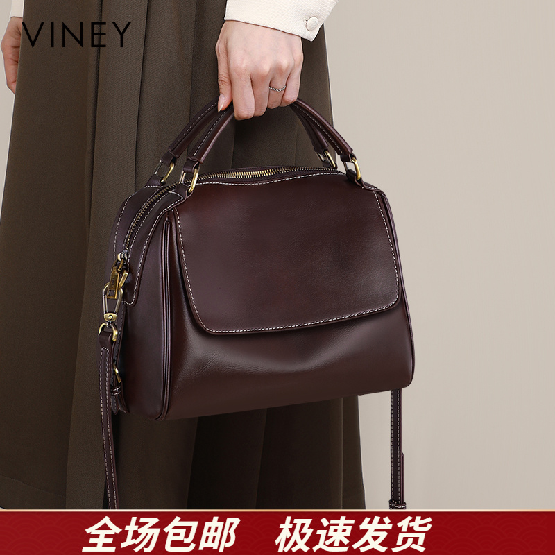 Viney包包女包爆款上档次通勤风手提邮差包生日新年礼物送女生