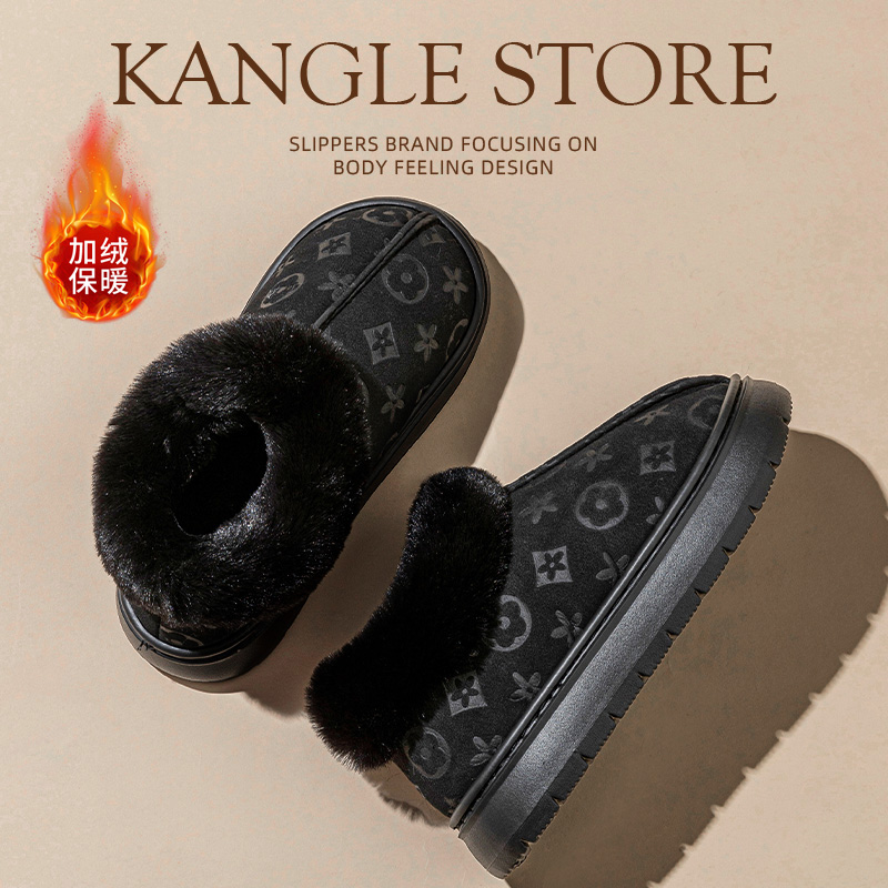 防水两穿棉拖鞋女款秋冬季外穿居家室内软底棉鞋防滑加绒包跟棉拖