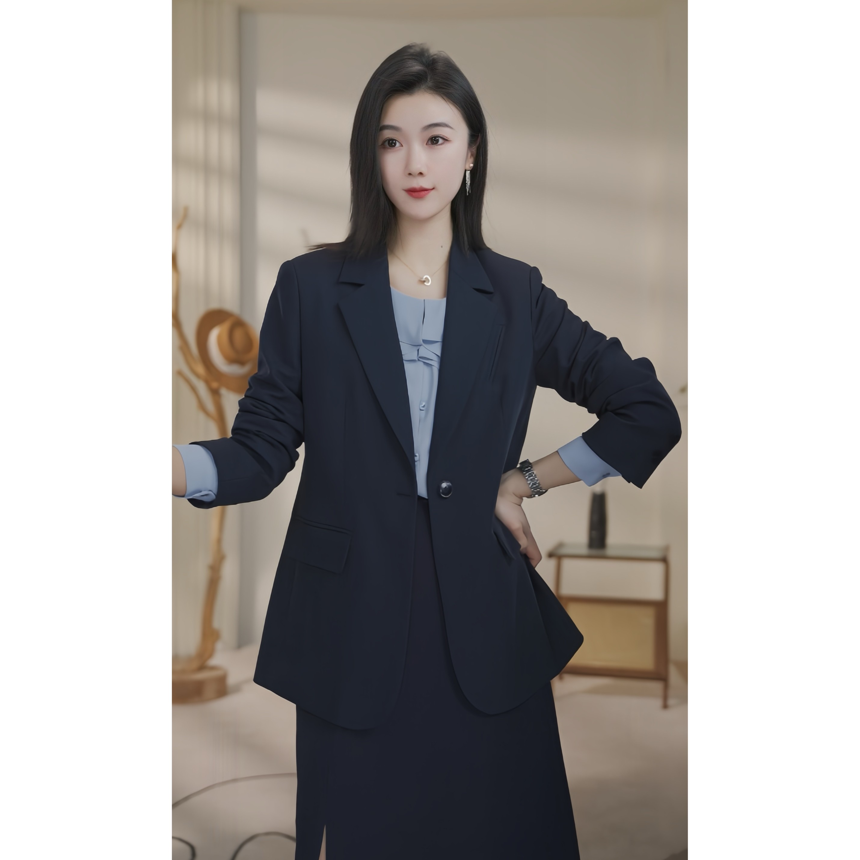 【杨杨专属】】曼贝8451029西装女休闲长袖上衣小个子职业通勤外套