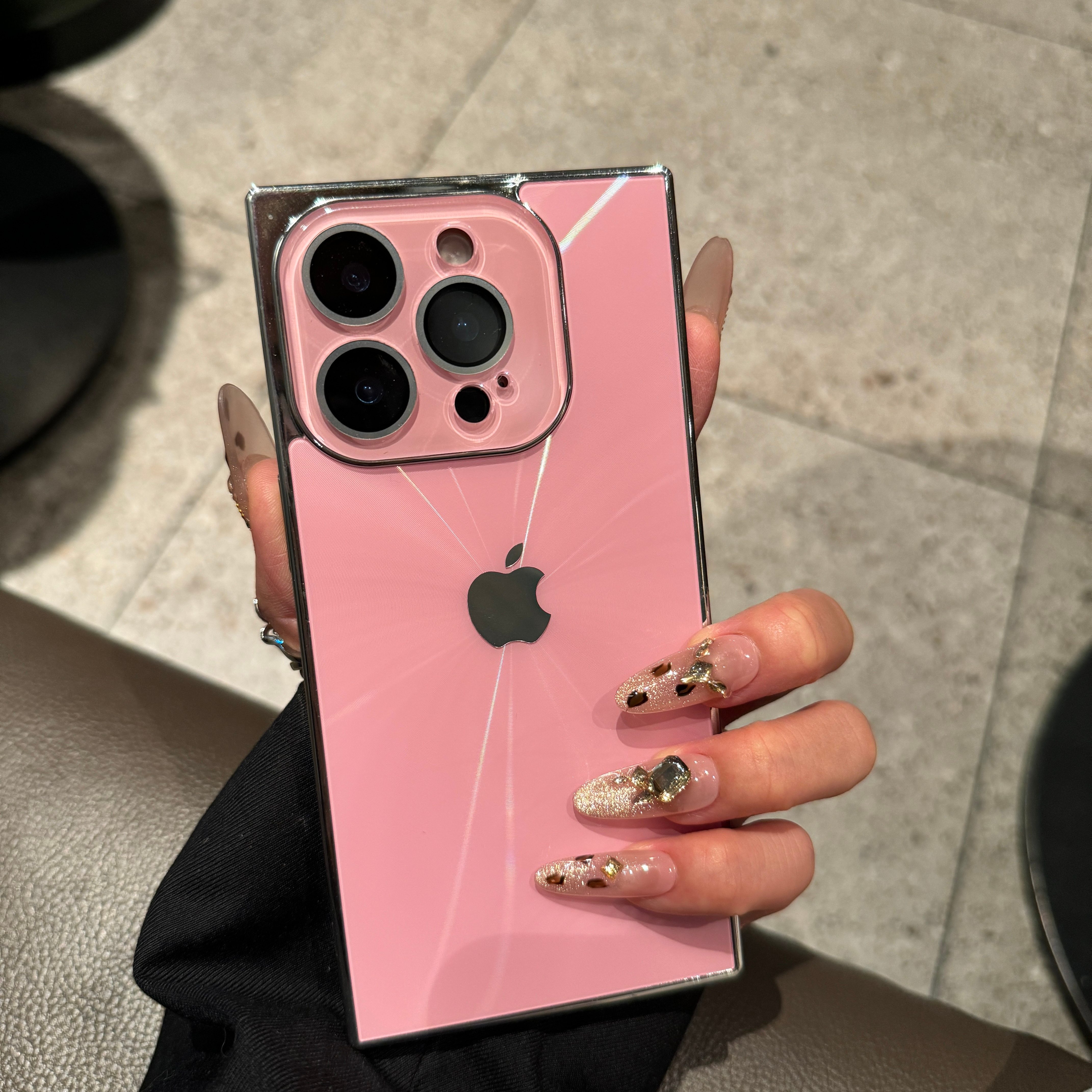 创壳者适用苹果16promax15手机壳ins感方形iPhone15/14极光电镀13