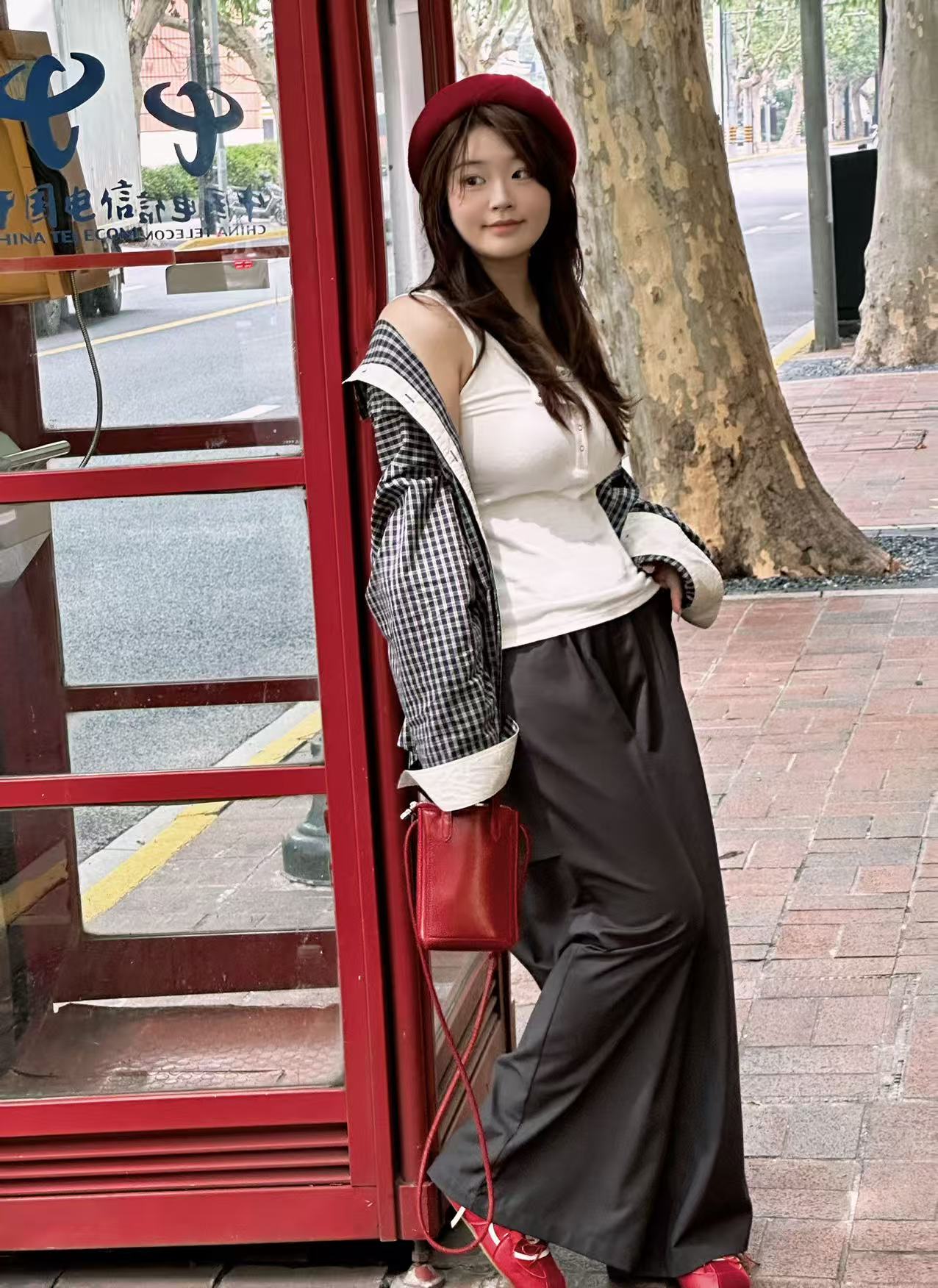 【夏夏】大码高腰休闲显瘦工装时尚宽松透气直筒裤x0017