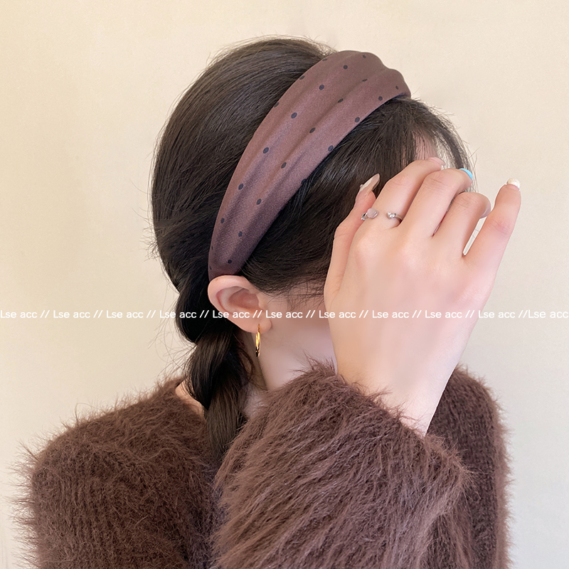 复古美拉德系碎花格纹宽边发箍女高颅顶气质头箍日常外戴头饰发饰