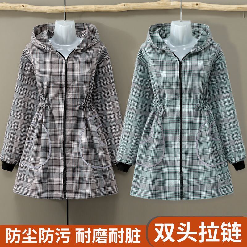 新款长袖围裙厨房棉布家用罩衣防污耐脏透气做饭上班干活工作服zz