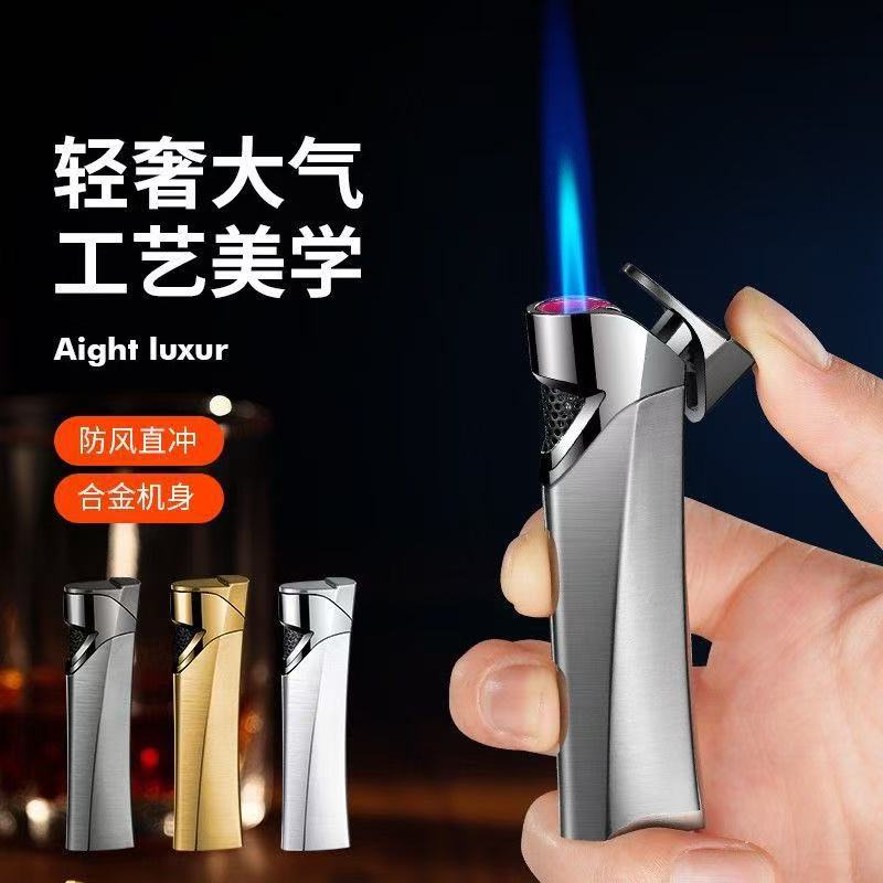ins原创手工定制心系天下直冲蓝焰充气打火机高级轻奢个性送男友